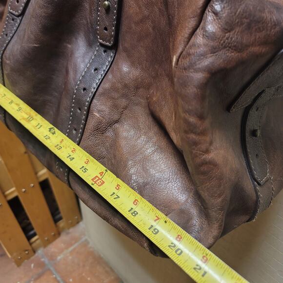 Fossil Duffle Bag LUGGAGE Suitcase Leather Brown Top Handle NO SHOULDER STRAP - Picture 8 of 10